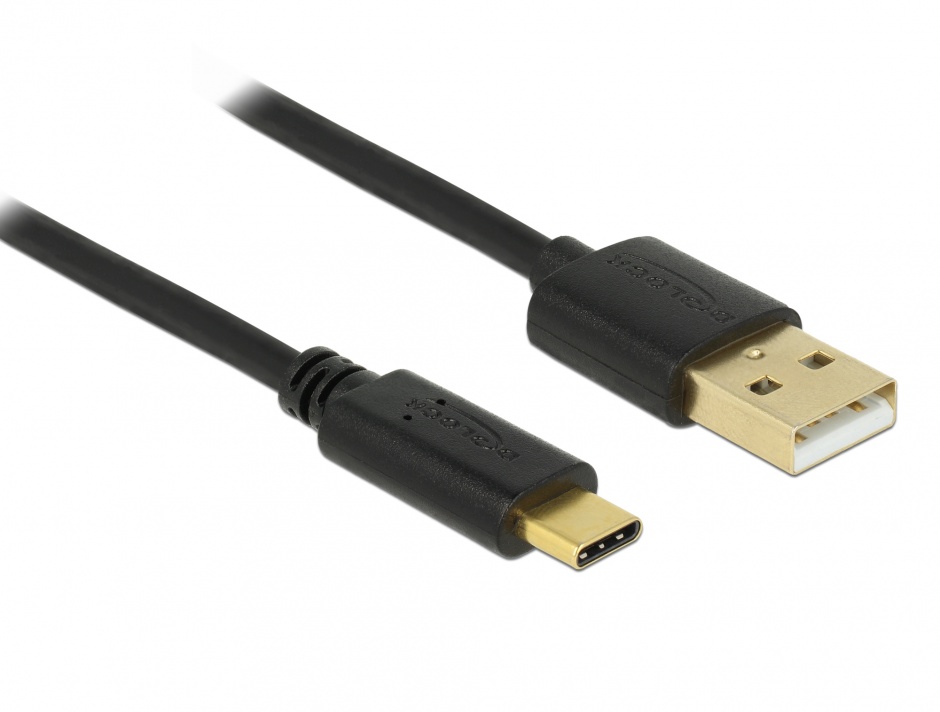 Imagine Cablu USB tip C (device) la USB 2.0-A (host) 2m, Delock 83327