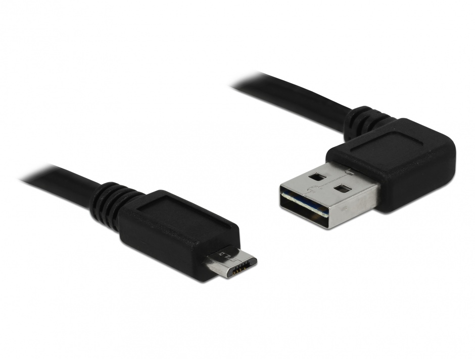 Imagine Cablu EASY-USB 2.0-A unghi stanga/dreapta la micro-B T-T unghi 5m, Delock 83385