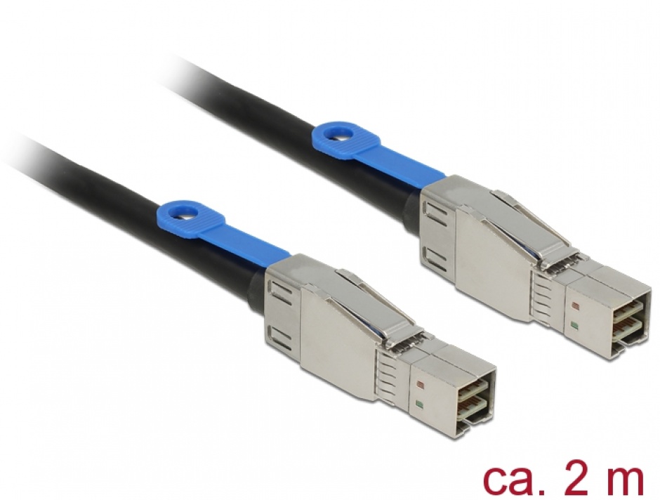 Imagine Cablu Mini SAS HD SFF-8644 la Mini SAS HD SFF-8644 2m, Delock 83395