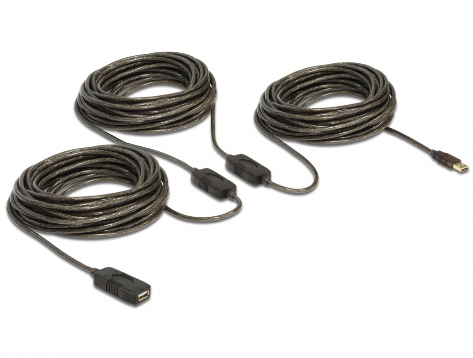 Imagine Cablu prelungitor activ USB 2.0 M-T 30m, Delock 83453