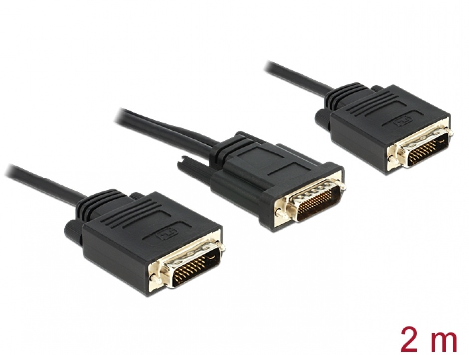 Imagine Cablu DMS-59 T la 2 x DVI 24+1 T 2 m, Delock 83496