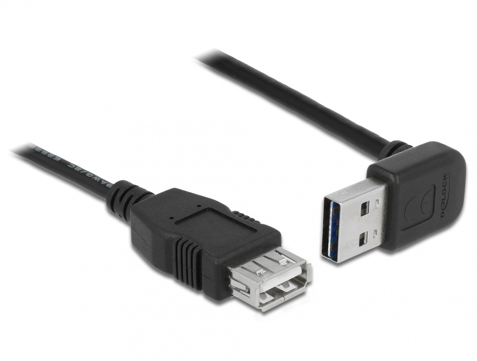 Imagine Cablu prelungitor EASY-USB 2.0 T-M unghi sus/jos 3m, Delock 83549
