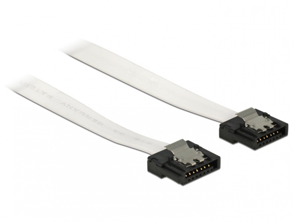 Imagine Cablu SATA III FLEXI 6 Gb/s 100 cm white metal, Delock 83556