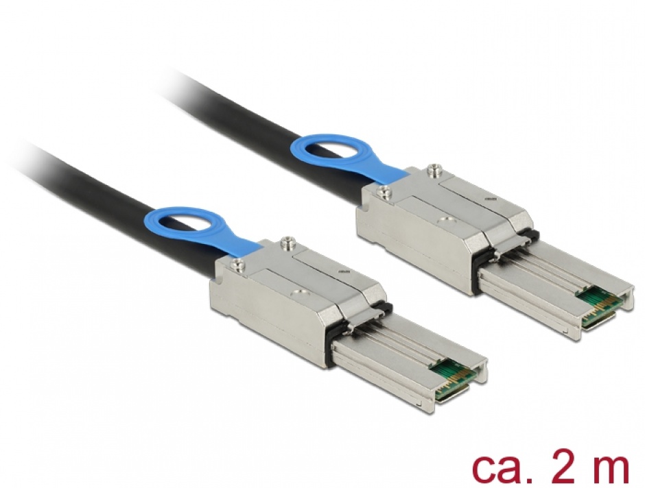 Imagine Cablu Mini SAS SFF-8088 la Mini SAS SFF-8088 2m, Delock 83571