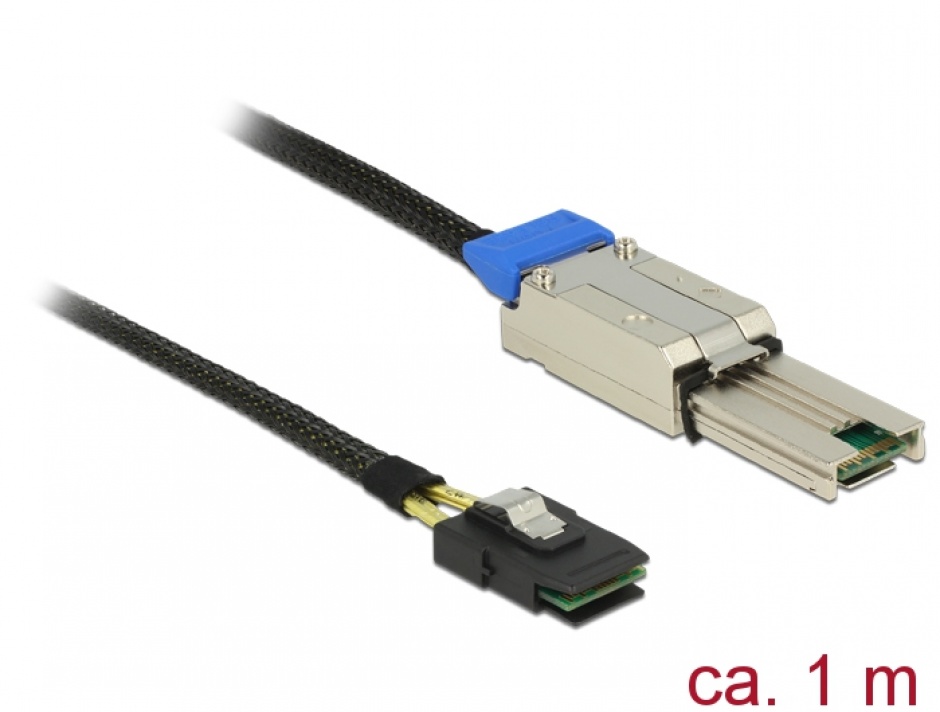 Imagine Cablu Mini SAS SFF-8088 la Mini SAS SFF-8087 1m, Delock 83619