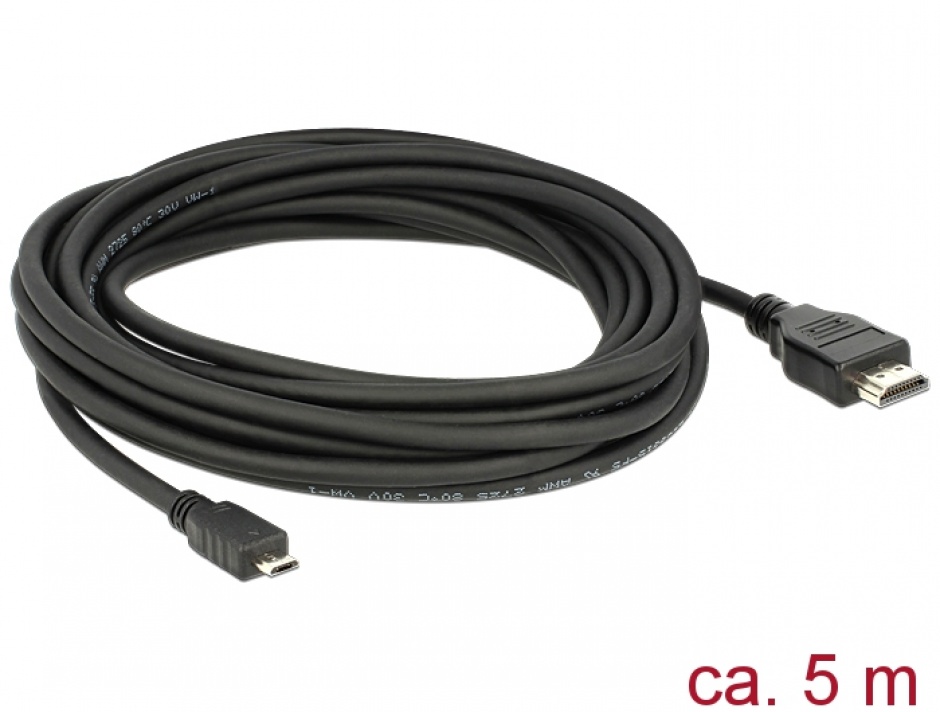 Imagine Cablu micro USB-B MHL 3.0 la HDMI 4k 5m, Delock 83651 