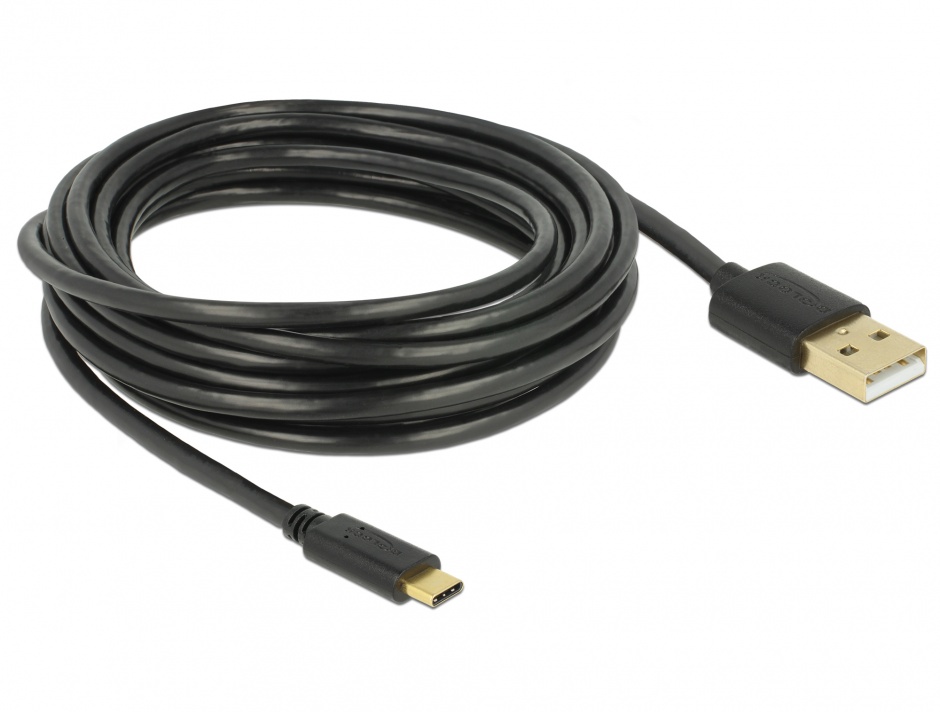 Imagine Cablu USB tip C (device) la USB 2.0-A (host) 4m, Delock 83669