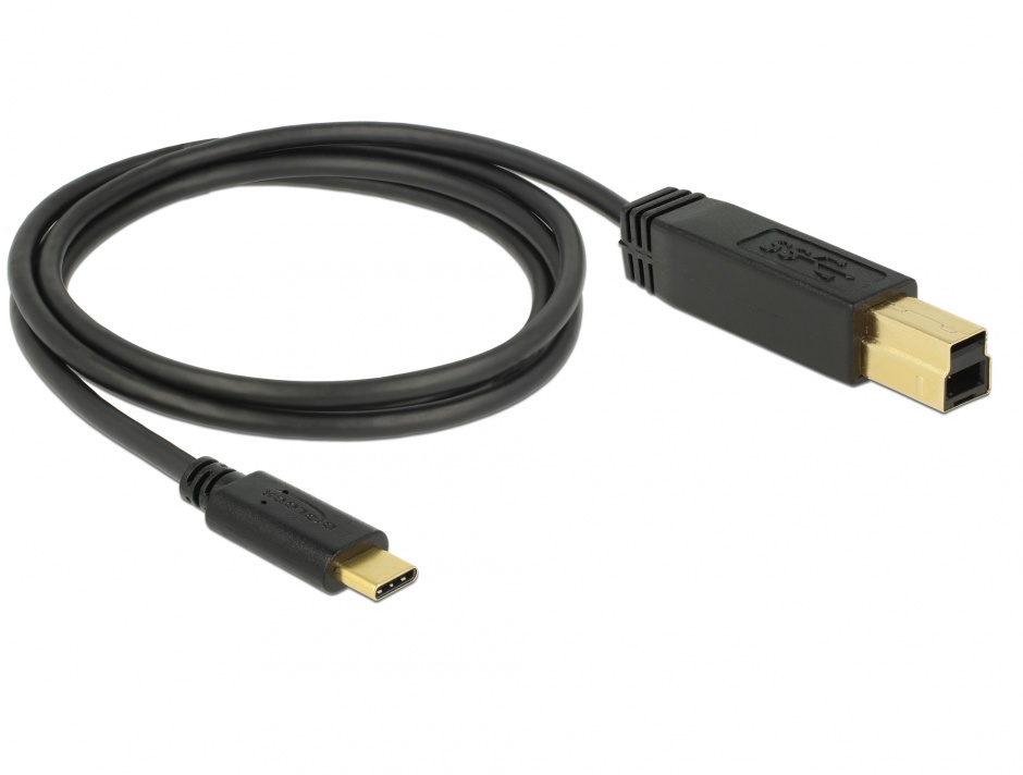 Imagine Cablu USB 3.1 Gen 2 (10 Gbps) tip C la tip B T-T 1m, Delock 83675