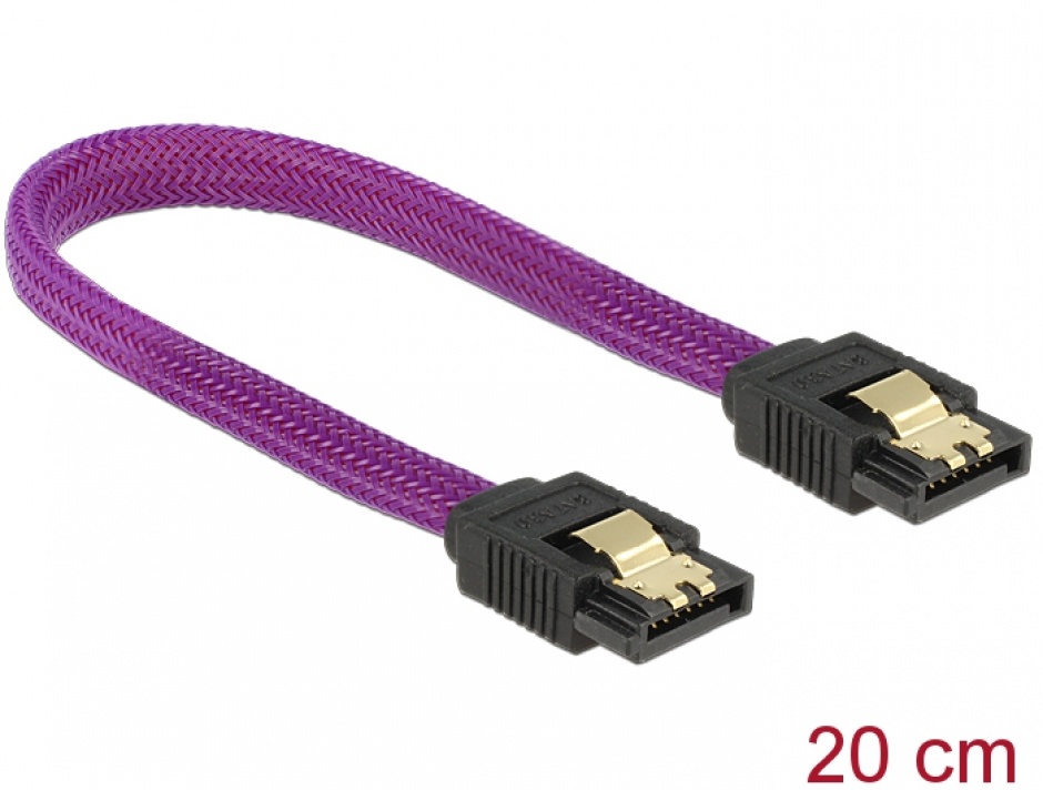 Imagine Cablu SATA III 6 Gb/s 20cm drept Premium, Delock 83689