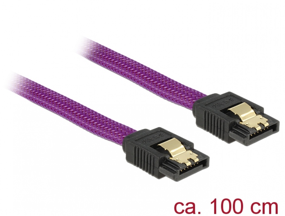 Imagine Cablu SATA III 6 Gb/s 100cm drept Premium, Delock 83692
