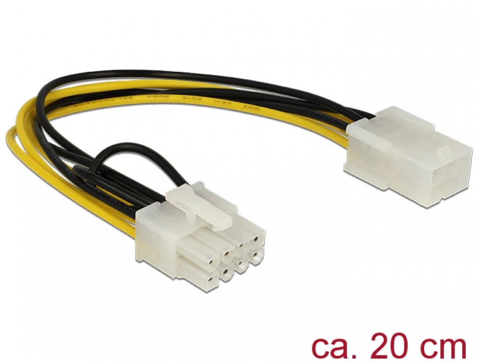 Imagine Cablu alimentare PCI Express 6 pini la 8 pini M-T, Delock 83775