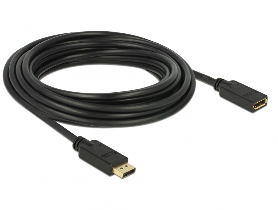 Imagine Cablu prelungitor DisplayPort v1.2 4K 60Hz 5m T-M Negru, Delock 83812