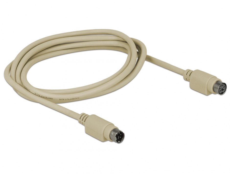 Imagine Cablu prelungitor PS/2 T-M 1.8m Gri, Delock 84070 