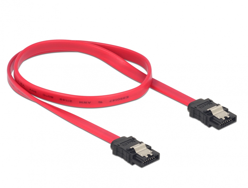 Imagine Cablu SATA II 3 Gb/s cu fixare 50cm, Delock 84302