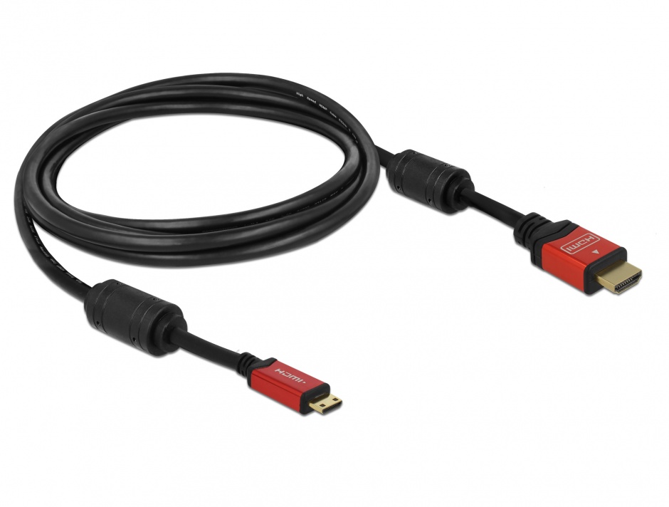 Imagine Cablu HDMI la mini HDMI-C 4K Premium 3m, Delock 84337