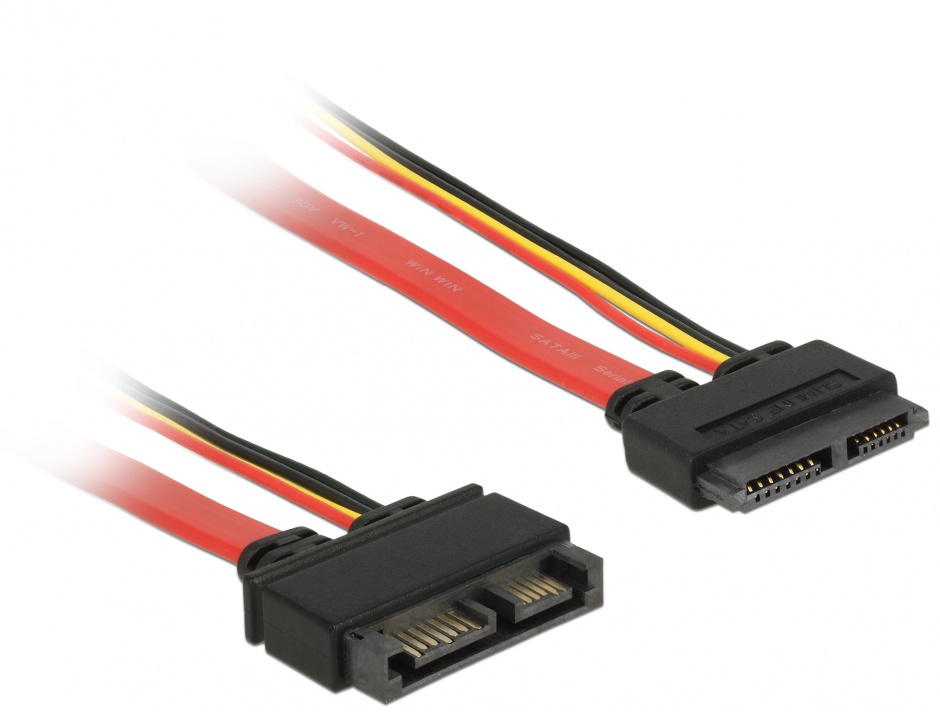 Imagine Cablu prelungitor Slim SATA 13 pini T-M 30cm, Delock 84374