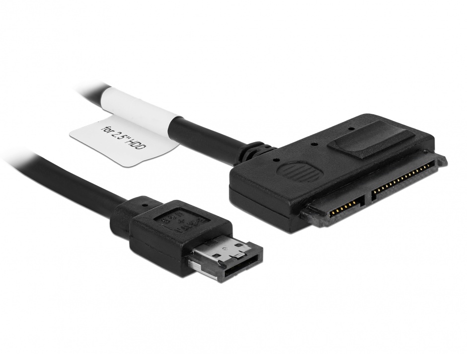 Imagine Cablu Power Over eSATA (eSATAp) 5V la SATA 22 pini 1m, Delock 84397