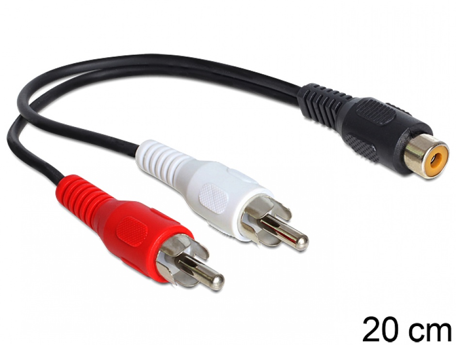 Imagine Cablu RCA la 2 x RCA M-T 0.2m, Delock 84495