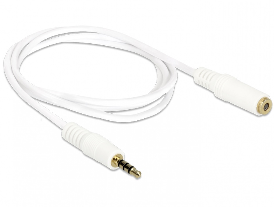 Imagine Cablu prelungitor audio jack 3.5mm 4 pini T-M 0.5m, Delock 84717