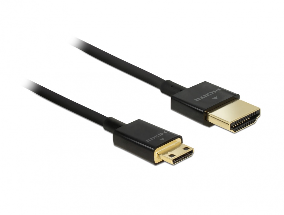Imagine Cablu HDMI la mini HDMI-C T-T 3D 4K 1.5m Slim Premium, Delock 84777