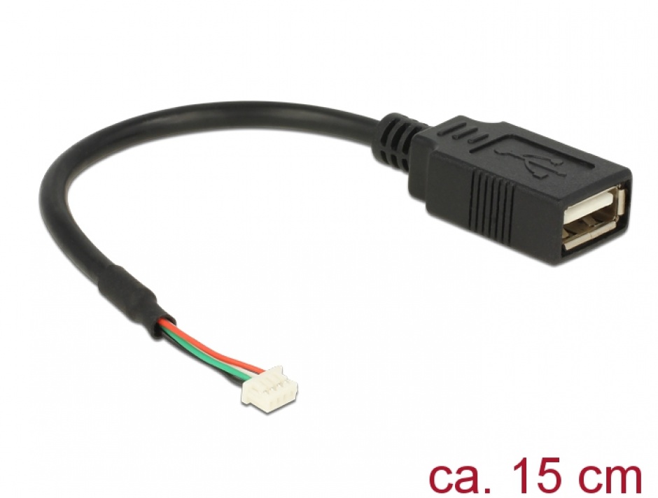 Imagine Cablu USB 2.0 pin header 4 pini la USB 2.0-A M-M pentru Intel NUC 15cm, Delock 84834