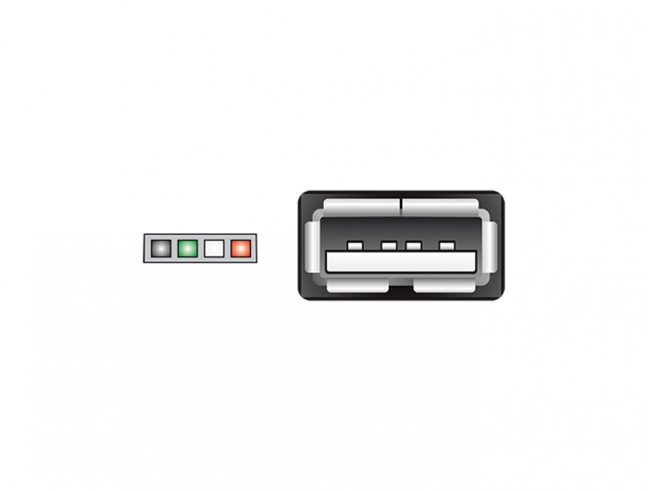 Imagine Cablu USB 2.0 pin header 4 pini la USB 2.0-A M-M pentru Intel NUC 15cm, Delock 84834