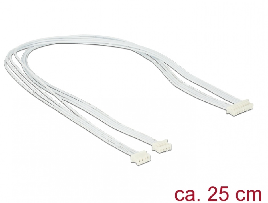 Imagine Cablu USB 2.0 pin header 1.25 mm 8 pini la 2 x USB 2.0 pin header 1.25mm 4 pini M-M 25cm, Delock 84841
