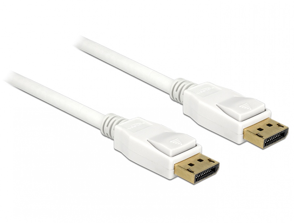 Imagine Cablu Displayport 1.2 Alb 3m 4K T-T, Delock 84878