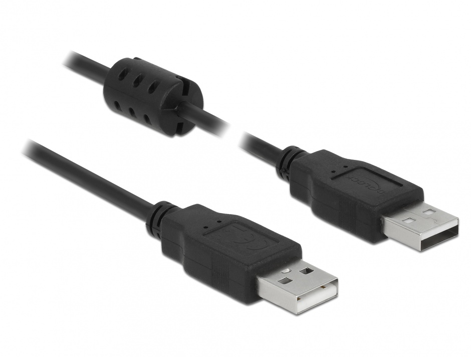 Imagine Cablu USB 2.0 tip A T-T 1m Negru, Delock 84889