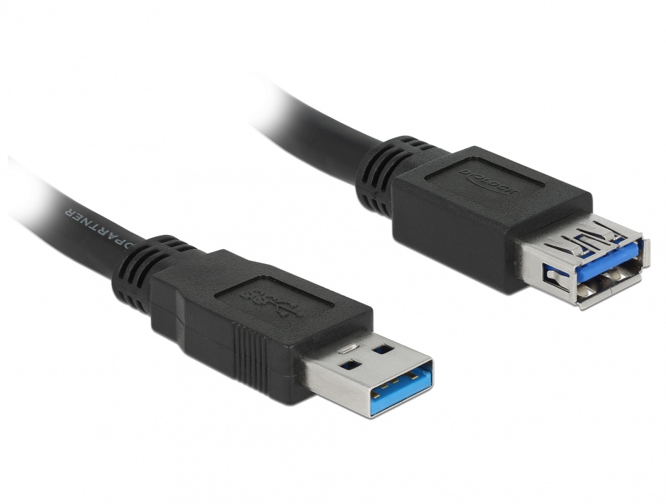 Imagine Cablu prelungitor USB 3.0 T-M 0.5m negru, Delock 85053