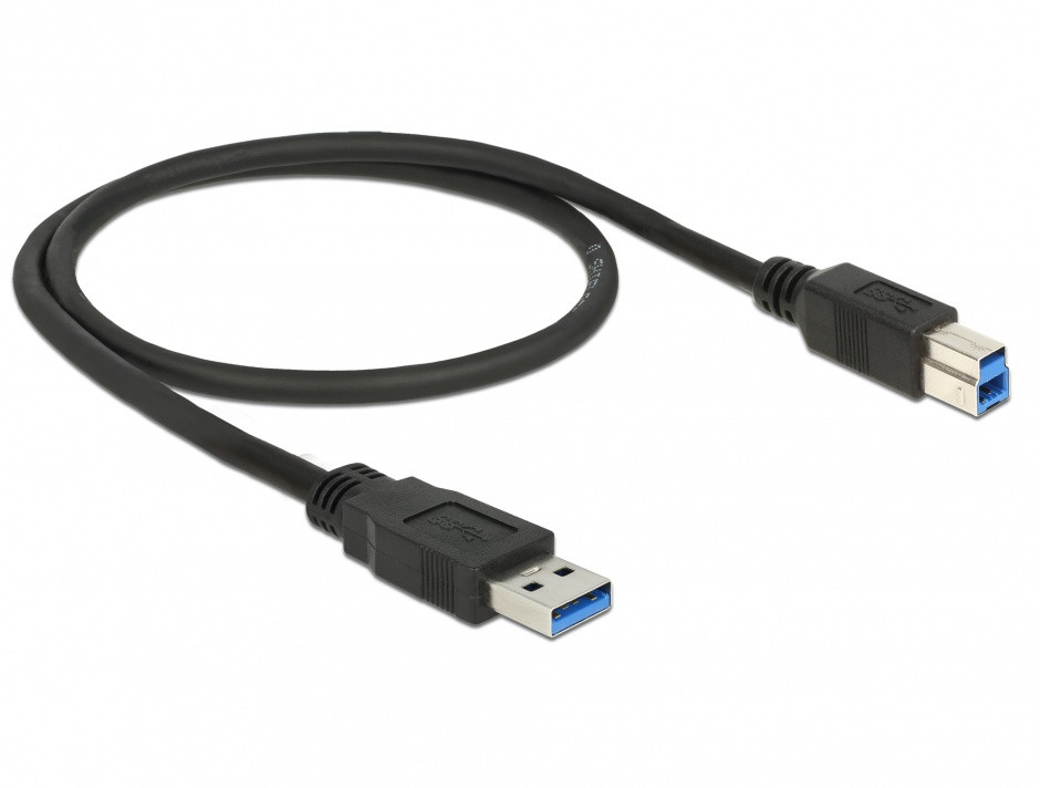 Imagine Cablu USB 3.0 A-B 0.5m Negru, Delock 85065 