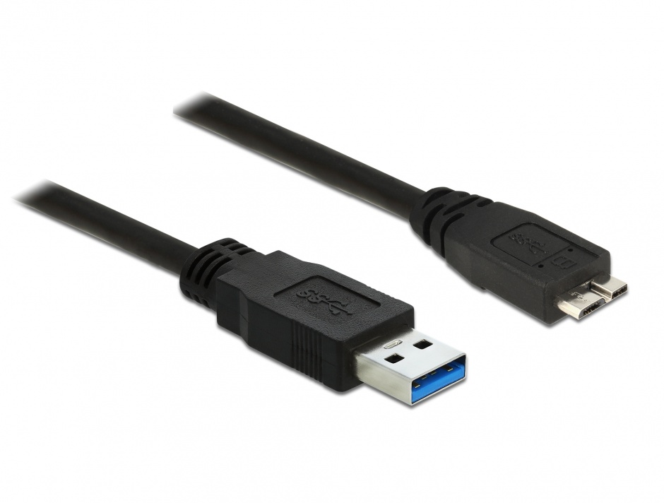 Imagine Cablu USB 3.0 la micro USB-B 0.5m Negru, Delock 85071