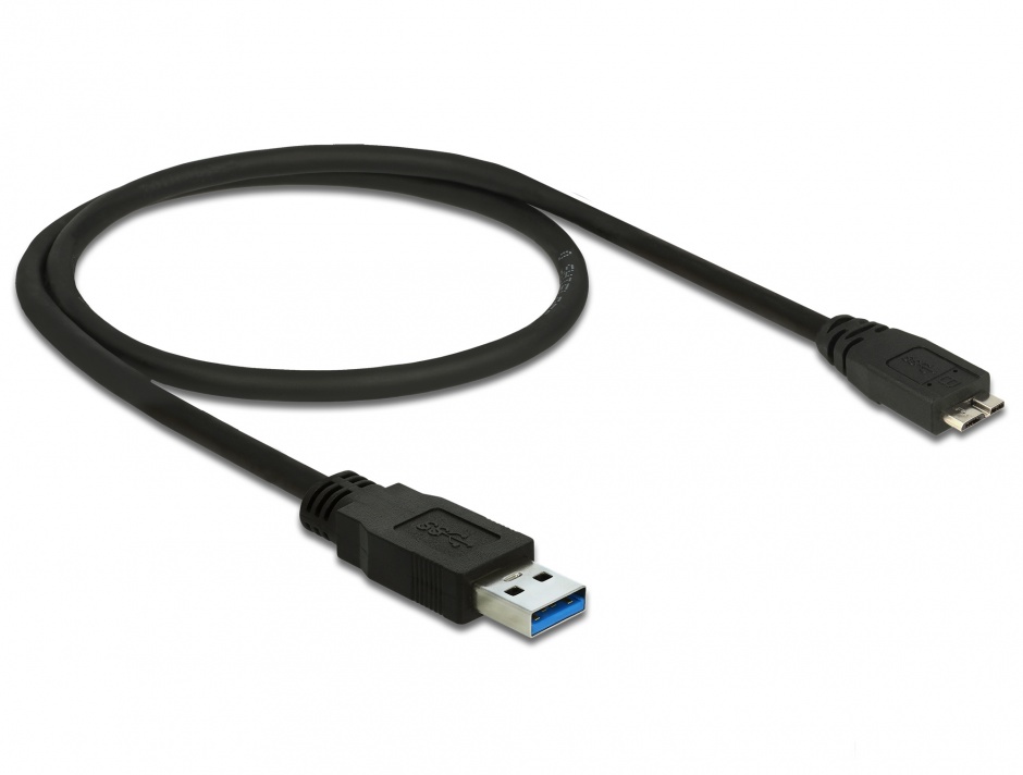 Imagine Cablu USB 3.0 la micro USB-B 0.5m Negru, Delock 85071