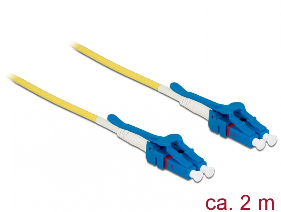 Imagine Cablu fibra optica LC - LC Singlemode OS2 Uniboot 2m, Delock 85084