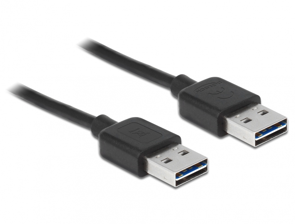 Imagine Cablu EASY-USB 2.0 tip A T-T 0.5m Negru, Delock 85191