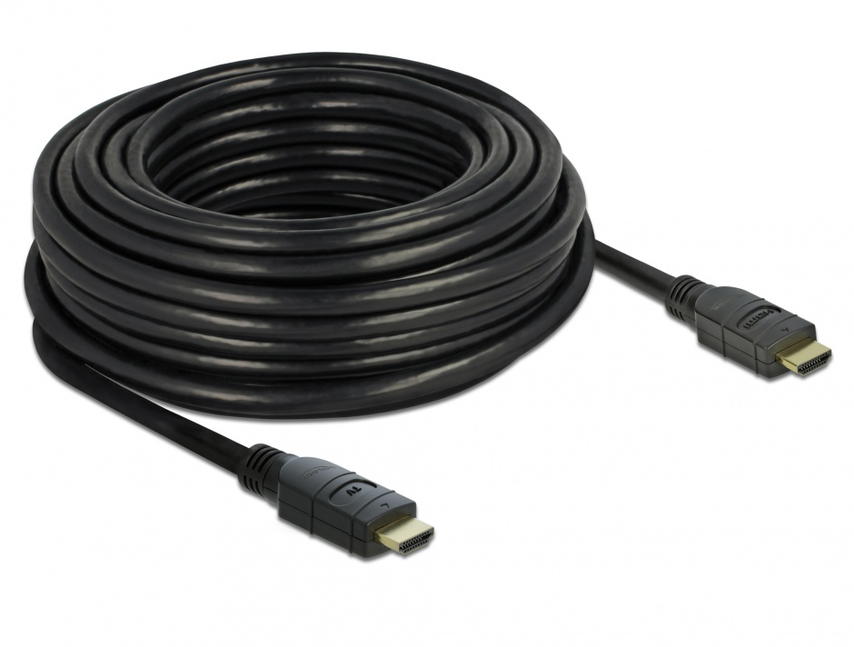 Imagine Cablu activ HDMI 4K60Hz T-T 15m Negru, Delock 85285