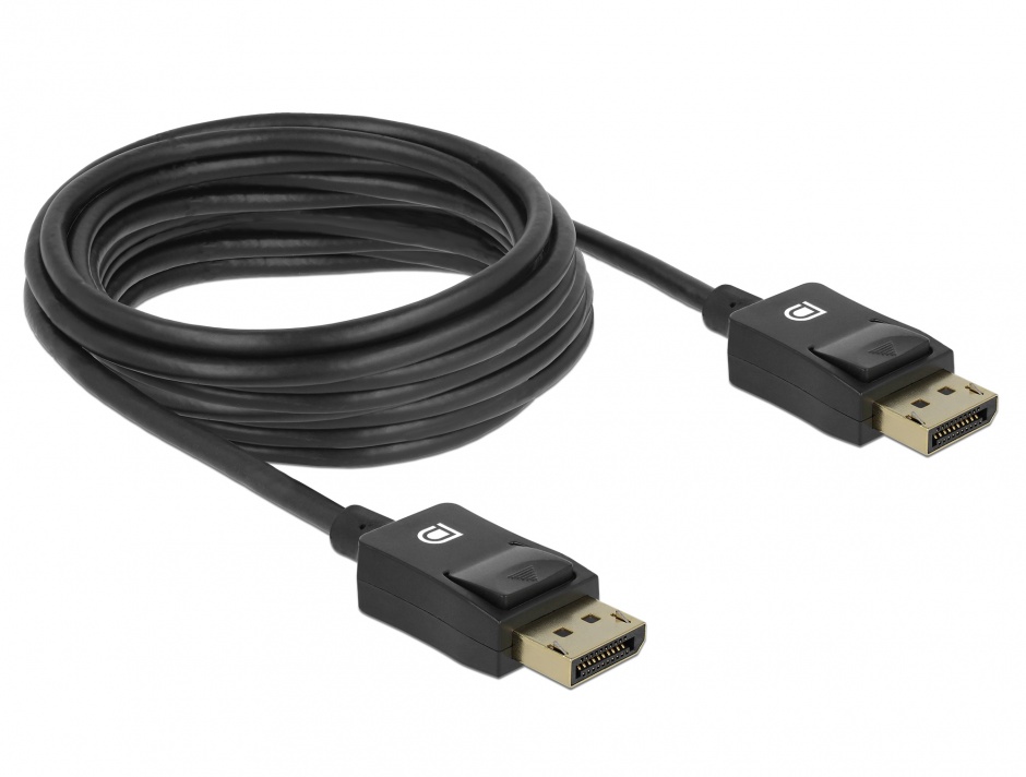 Imagine Cablu Displayport coaxial 8K60Hz T-T 5m Negru, Delock 85304 