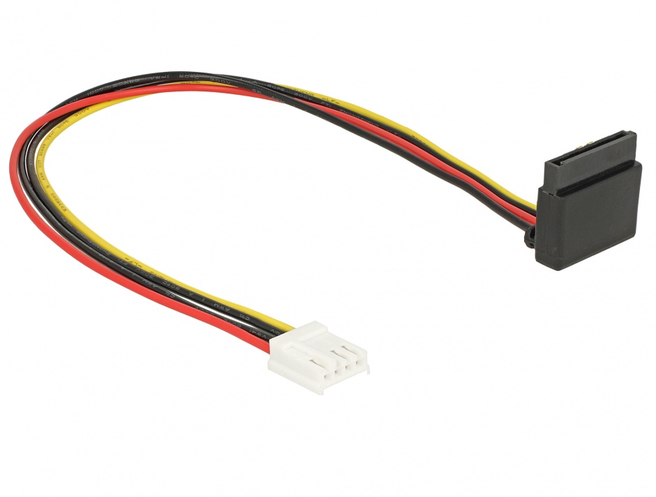 Imagine Cablu de alimentare SATA 15 pini la Floppy 4 pini M-M 30cm, Delock 85510
