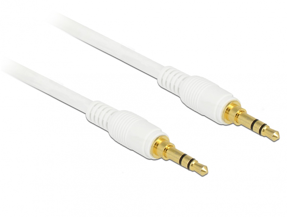Imagine Cablu stereo jack 3.5mm 3 pini (pentru smartphone cu husa) Alb T-T 5m, Delock 85643