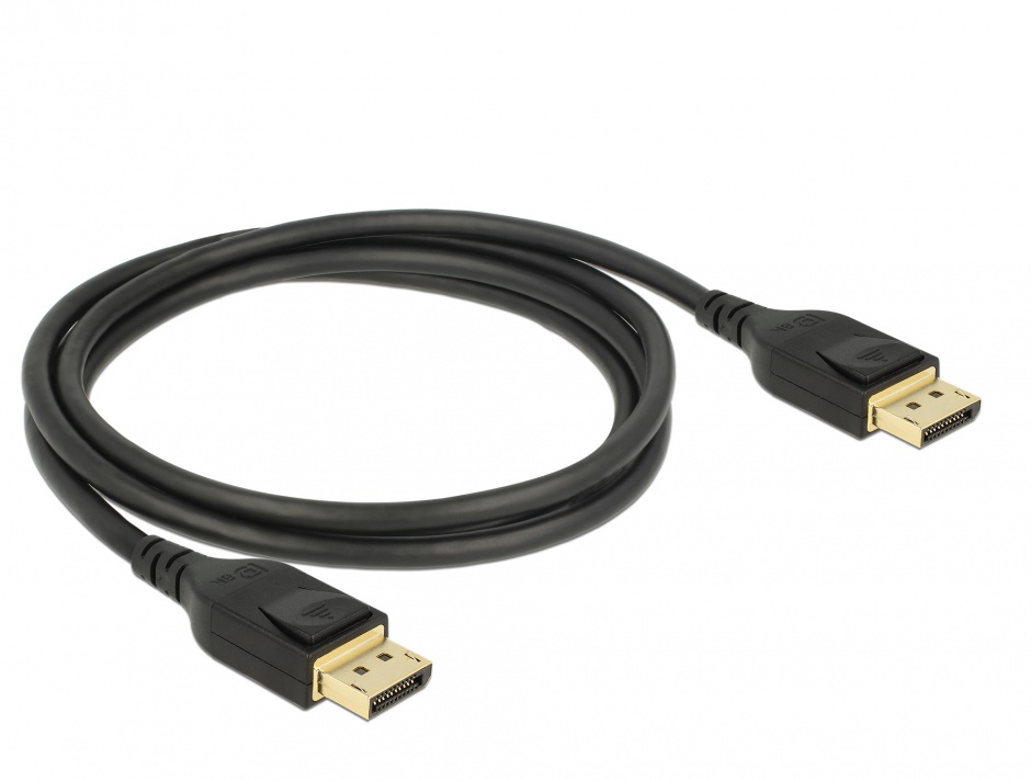 Imagine Cablu Displayport 8K / 4K@ 240Hz (DP 8K certificat) T-T 1m Negru, Delock 85658