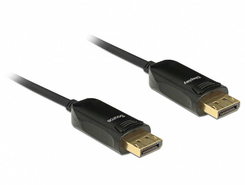 Imagine Cablu activ optic DisplayPort 1.2 T-T 4K 60Hz 15m Negru, Delock 85730