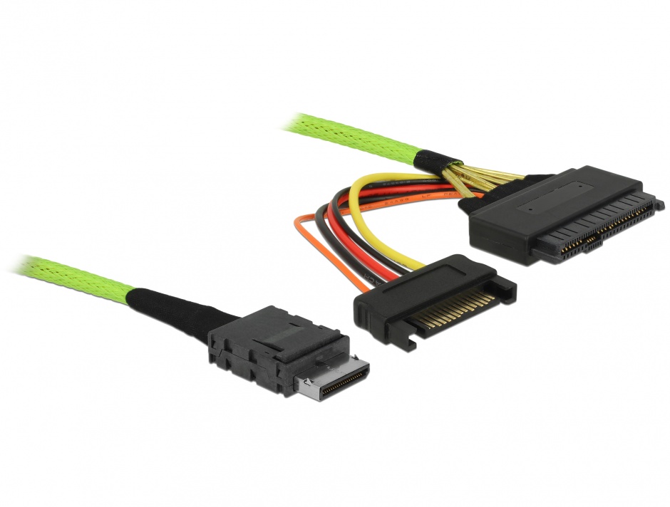 Imagine Cablu OCuLink PCIe SFF-8611 la U.2 SFF-8639 1m, Delock 85756