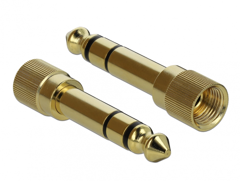 Imagine Cablu spiralat jack stereo 3.5mm 3 pini T-T + adaptor 6.35mm 2m, Delock 85837