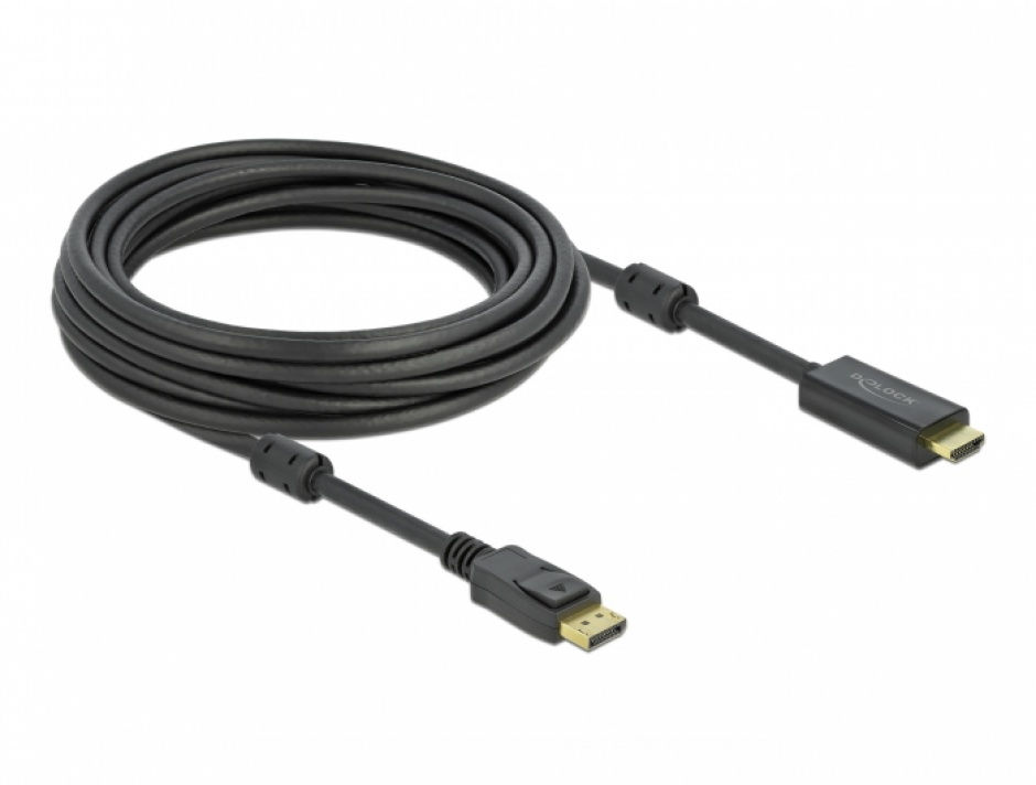 Imagine Cablu activ DisplayPort 1.2 la HDMI 4K60Hz T-T 7m Negru, Delock 85959