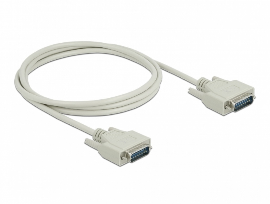 Imagine Cablu serial D-Sub 15 pini T-T 2m, Delock 85976