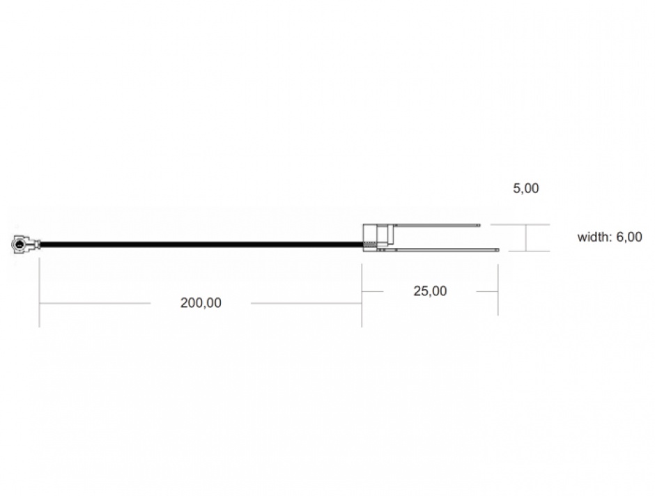 Imagine Antena WLAN MHF/ U.FL-LP-068 Compatible Plug 802.11 b/g/n -5 dBi 200 mm Internal 701 PIFA, Delock 86