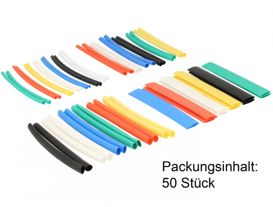 Imagine Tuburi termocontractabile colorate 50 buc/set, Delock 86279 