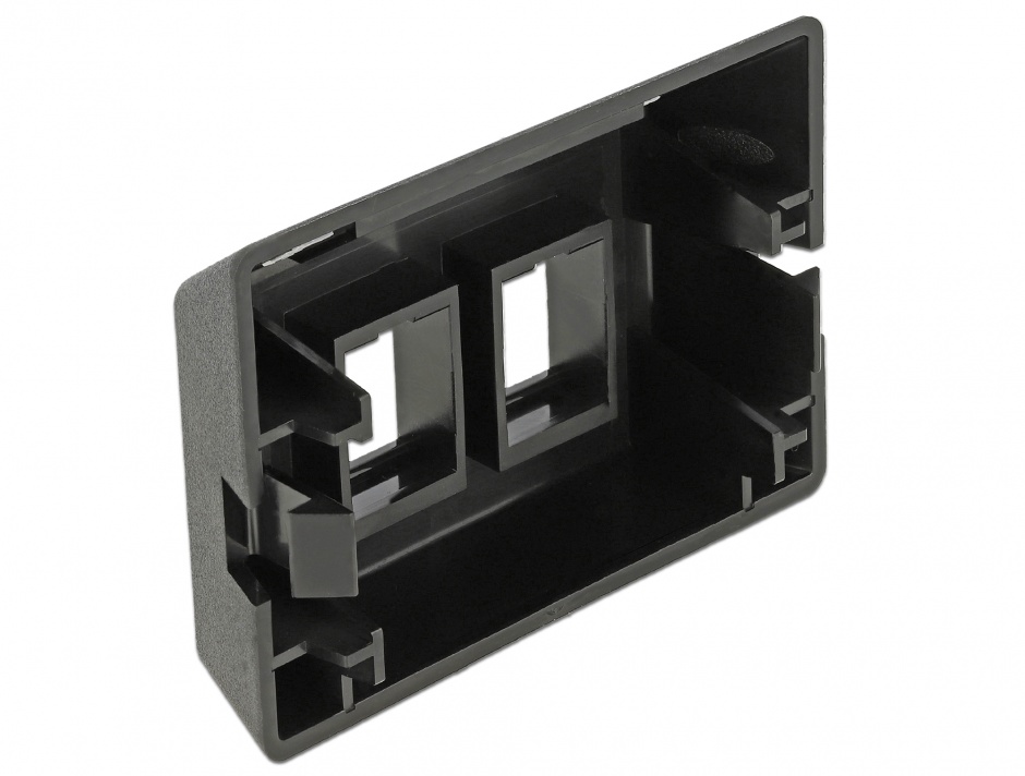 Imagine Priza cu 2 porturi Keystone pentru instalare mobila Negru, Delock 86296