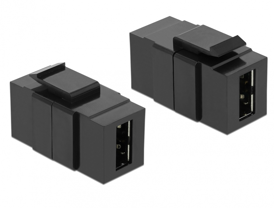 Imagine Modul keystone EASY-USB 2.0 A M-M negru, Delock 86368
