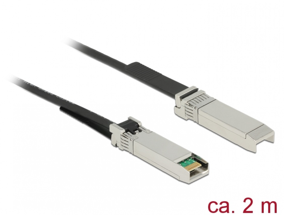Imagine Cablu Twinax SFP28 T-T 2m negru, Delock 86431